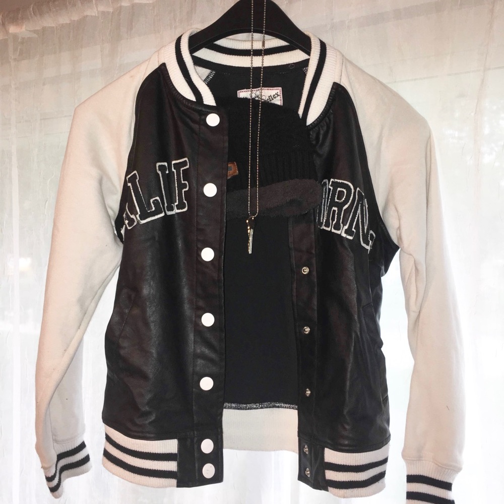 sporty leather jacket